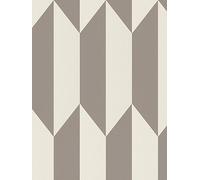 Cosmoliving By Cosmopolitan Graphic Groove Edge Cream Taupe Non Woven Wallpaper Taupe