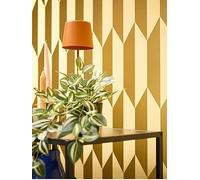 Cosmoliving By Cosmopolitan Graphic Groove Edge Gold Non Woven Wallpaper Gold