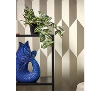 Cosmoliving By Cosmopolitan Graphic Groove Edge Metallic Non Woven Wallpaper Metallic