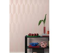 Cosmoliving By Cosmopolitan Graphic Groove Edge Pink Non Woven Wallpaper Pink