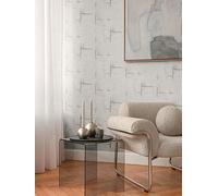 Cosmoliving By Cosmopolitan Graphite Groove Grey White Non Woven Wallpaper White