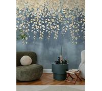Cosmoliving By Cosmopolitan Guilded Bloom Digital Mural Non Woven Blue/Gold