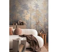 Cosmoliving By Cosmopolitan Natures Awakening Digital Mural Non Woven Blue/Cream