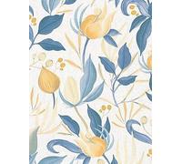Cosmoliving By Cosmopolitan Still Bloom Blue Non Woven Wallpaper Blue/Yellow