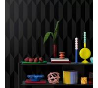 AS Cosmo Living Black Graphic Groove Geometric Chevron Wallpaper 79086-8