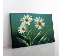 Cosmopolitan Daisy Flowers Canvas Wall Art Print Ready to Hang, Framed Picture for Living Room Bedroom Home Office Décor, 76x50 cm (30x20 Inch)