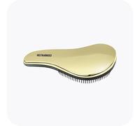 Cosmopolitan Detangle Hair Brush, Shampoo Brush for Wet Hair & Dry Hair with Soft Silicone Bristles Round Hair Brush for Straight and Curly Hair, Travel Brush for Teasing, Shower Brush in Black & Gold