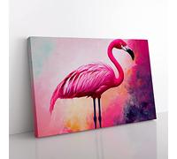 Cosmopolitan Flamingo Canvas Wall Art Print 20x14 Inch