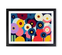 Cosmopolitan Flower Market Abstract H1022 Framed Print for Living Room Bedroom Home Office Décor, Wall Art Picture Ready to Hang, Black A3 Frame (46 x 34 cm)