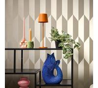 Livingwalls Wallpaper Graphic Groove 79086-5, Textured Vinyl Platinum Silver Metallic