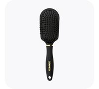 Cosmopolitan Hair Brush, Hairbrush for Women for Wet and Dry Hair, Lightweight for Travel & Home, Paddle Brush for Thick Hair, Curly & Straight, with Soft Silicone Bristles & Handle, Black & Gold