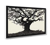 Cosmopolitan Oak Tree Canvas Print | Gallery Wrapped 30mm Frame Wall Art | 30x20 inches | Ready to Hang | Contemporary Landscape Picture | Living Room Bedroom Lounge Office