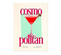 Cosmopolitan Print, Cocktail Poster, Framed Drink Wall Art, Modern Kitchen Decor, Drinks Poster, Gift Idea, Archival Matte, A5 (Print Only) - 21x14.8cm