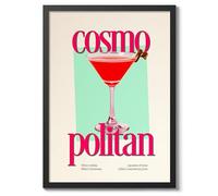 Cosmopolitan Print, Cocktail Poster, Framed Drink Wall Art, Modern Kitchen Decor, Drinks Poster, Gift Idea, Archival Matte, A1 (Framed) - 84.1x59.4cm