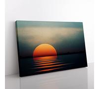 Cosmopolitan Seascape At Sunset Canvas Wall Art Print Ready to Hang, Framed Picture for Living Room Bedroom Home Office Décor, 76x50 cm (30x20 Inch)