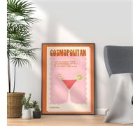 Cosmopolitan - Vintage Cocktail Print, Home Bar Art Display - Retro Bar Decor for Home, Kitchen, Lounge - Ideal Poster for Cocktail Lovers, A4 A3 Home Decoration Wall Art Deco (A4 Print Only)