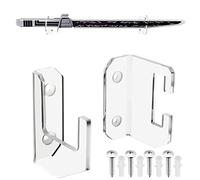 Cosmos 1 Pair Darksaber Wall Mount Stand Acrylic Dark Saber Display Holder Black Lightsaber Wall Stand Sword Display Rack for Horizontal Displaying Darksaber and Martial Art Weapon (Transparent Clear