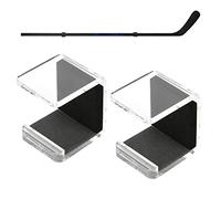 Cosmos 1 Pair Hockey Stick Wall Mount Rack - Horizontal Display Holder & Storage Organizer Hanger for Ice Hockey Stick, Space-Saving Display Bracket with Anti-Scratch Pad (Transparent Clear)
