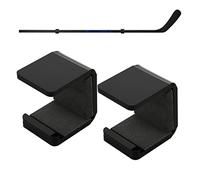 Cosmos 1 Pair Hockey Stick Wall Mount Rack - Horizontal Display Holder & Storage Organizer Hanger for Ice Hockey Stick, Space-Saving Display Bracket with Anti-Scratch Pad (Solid Black)