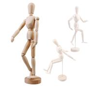 Cosmos 12" Wooden Articulated Figure Manikin Articulated Mannequin Artist Drawing Mannequin Model for Drawing Sketching Painting, with Stand/Base