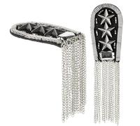 Cosmos 2 Pcs Blazer Shoulder Epaulets Tassel Chain Festival Epaulettes Shoulder Badge Pads Decor Shoulder Boards Epaulets for DIY Jacket Blazer Clothes Uniform Ceremony Accessories (Silver Tone)