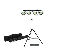 Cosmos 90W Stage Par Bar by Gear4music | 324 RGB LEDs for Bright Wide Coverage, USB DMX Input for Flexible Control, Footswitch Operation, Stand and Case Included