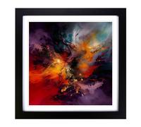 Cosmos Abstract Art No.1 Framed Print | 18x18 Inch Black Framed Wall Art | Ready to Hang | Abstract Space Picture | Living Room Bedroom Lounge Office