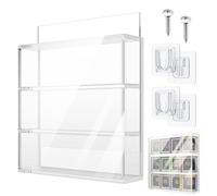 Cosmos Acrylic Display Case Clear Display Shelf Compatible with Funko Bitty Pop, 3 Layer Miniatures Figure Display Stand Showcase Wall Mount Dustproof Display Box for Mini Figures Collectibles