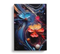 Cosmos Action Painting Art Canvas Wall Art Print 30x20 Inch
