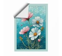 Cosmos Arrangement Botanical Unframed Wall Art Print A2 (59.4×42cm), Wall Decor for Living Room, Bedroom, Office & Home, Art Gift