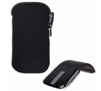 Cosmos Black Neoprene Zipper Carrying Protection Sleeve Case Pouch Cover Compatible with Microsoft Arc Touch Mouse (Black)