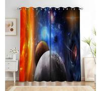 Cosmos Blackout Curtains Galaxy Window Treatments, Eyelet Curtain, Thermal Insulated Super Soft Microfiber-Curtains & Drapes 46x90 Inch 2 Panels O1005