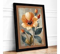 Cosmos Bloom Botanical Framed Wall Art Print A3 (42×29.7cm) Black, Wall Decor for Living Room, Bedroom, Office & Home, Ready to Hang, Art Gift