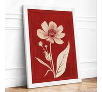 Cosmos Bloom Study Botanical Framed Wall Art Print A1 (84.1×59.4cm) White, Wall Decor for Living Room, Bedroom, Office & Home, Ready to Hang, Art Gift