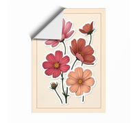 Cosmos Bloom Study Botanical Unframed Wall Art Print A3 (42×29.7cm), Wall Decor for Living Room, Bedroom, Office & Home, Art Gift