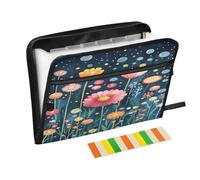 Cosmos Bubble Dark Blue Accordion File Organizer Portable Expanding File Folder with Safe Zipper & Colorful Labels for Letter Receipt A4 Papers Important Document Storage