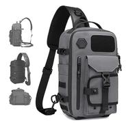 Cosmos Explorer Sling Bag, Anti Theft Tactical, Scratchproof and Waterproof, Dustproof, with Belt Buckle Shoulder Bag (Gray)