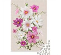 Cosmos Flower Bouquet 1000 Piece Jigsaw Puzzle for Adults, 52x38cm/1000pcs, Relaxing Indoor Activity, Evening Leisure And Puzzle Lovers