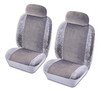 Cosmos Front Pair Car Seat Covers with Separate Headrest Covers Enhances Vehicle Interior Easy Installation, Grey Colour, 1785002 Heritage