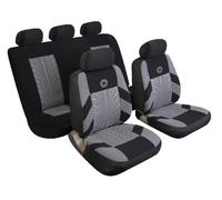 Cosmos Full Set Car Seat Covers with Separate Headrest Covers Enhances Vehicle Interior Easy Installation, Black / Grey Colour, 14402 Precision