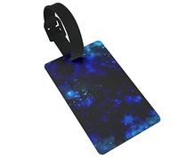 Cosmos Galaxy Space Stars Background 2 Pcs Luggage Tags, Privacy Cover ID Label Loop and Address Card for Travel Bag Suitcase