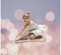 Cosmos Gifts 20865 Ballerina in White Ceramic Figurine, 3-7/8-Inch