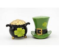 Cosmos Gifts 21024 Leprechaun Hat & Pot of Gold Salt and Pepper Shaker