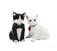 Cosmos Gifts 21035 Be My Valentine White and Black Cat Salt and Pepper Shaker