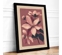 Cosmos in Bloom Botanical Framed Wall Art Print A4 (29.7×21cm) Black, Wall Decor for Living Room, Bedroom, Office & Home, Ready to Hang, Art Gift