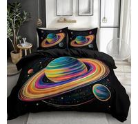Cosmos King Size Duvet Cover Sets Planet Bedding Sets King Size Microfibre Reversible Bedding with Zipper Closure 3D Pattern Quilt Cover and 2 PillowCases 50x75cmY2609