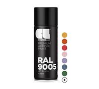 Cosmos LAC Acrylic Paint Spray Can in Many RAL Colours, 400 ml Spray Can Perfect for DIY, Upcycling and Other Painting Work RAL 9005 MATTE BLACK N304