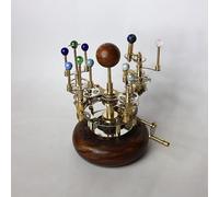 COSMOS MUSEUM Luxury Orrery - Brass Solar System Model with Golden and Silver Finish, Functional Art Piece for Bookshelves and Home Decor