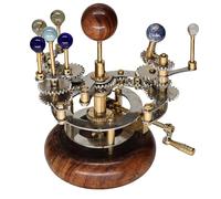 Cosmos Museum Luxury Vintage Brass Orrery - Exquisite Brass Planetary Gear Mechanism | Astronomical Desk Ornament | Solar System Model (8" Mercury, Venus, Earth, Mars & Moons)