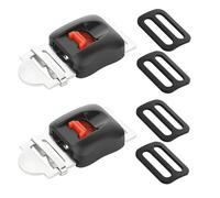 Cosmos Pack of 2 Motorcycle Helmet Speed Clip Helmet Quick Release Buckle Pull Buckle for 0.75 Inch Wide Universal Helmet Chin Strap, Black, 2 PCS